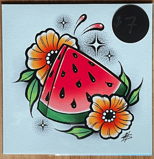 Space Mermaid Art Prints- Watermelon
